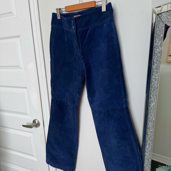 Vintages skotts suede real leather deep navy pants y2k rodeo western vibes 8 - Picture 4 of 10